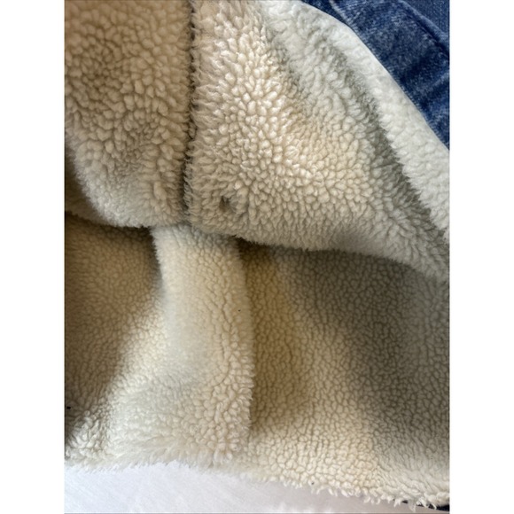 J Crew Jean Jacket Womens Size Small Sherpa Lined Blue Denim Trucker Rancher - Picture 4 of 12